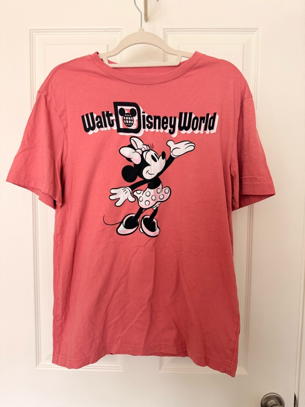 Disney Women's Coral Pink Minnie Mouse Walt Disney World Tee